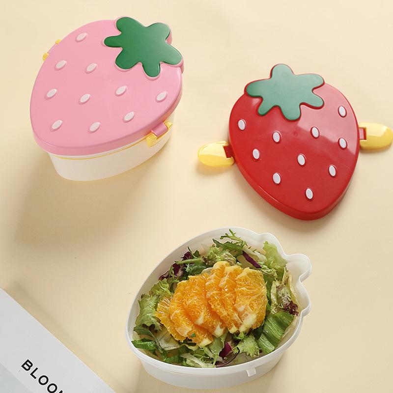 Amazon Scatola Pranzo in Plastica Fragola Doppio Strato Sicura per Alimenti Contenitore Bento per Bambini Studenti