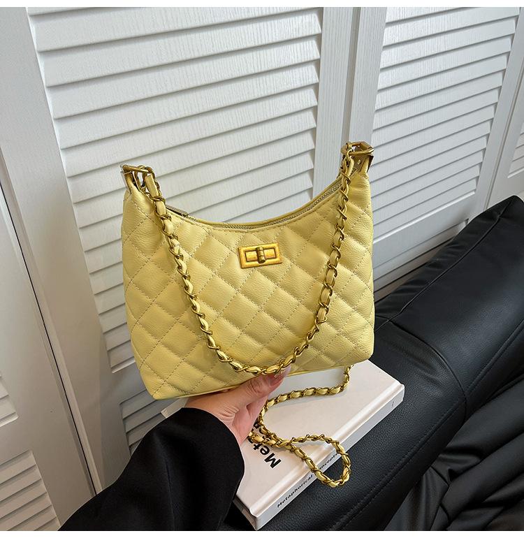 

High-end texture new retro Lingge 2025 handbag simple bucket dumplings fashionable and versatile crossbody bag bag for women жёлтый
