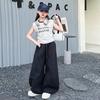 Girls' Korean Style Sleeveless T-shirt & Wide-Leg Pants Set - Casual Summer Street Dance Outfit