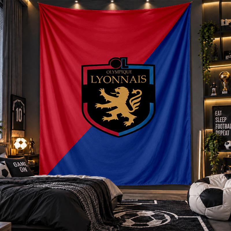 Wall Hanging Tapestry Lyon FC Print Cloth for Living Room Bedroom Home Decor