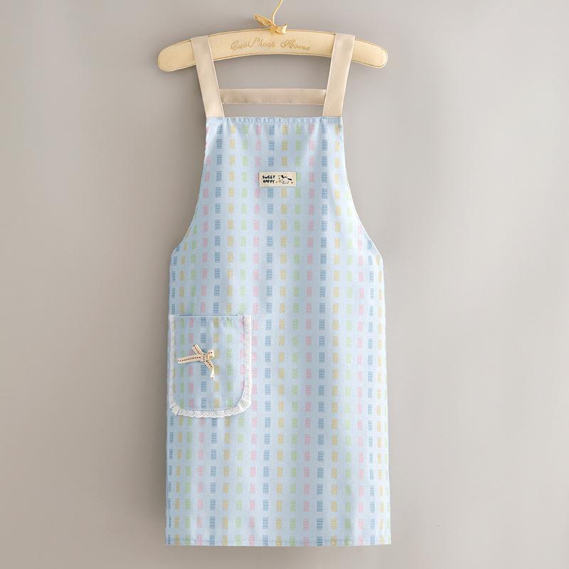 New oil-proof apron cooking anti-fouling smock adult large pocket striped apron waist flower shop canvas apron work clothes