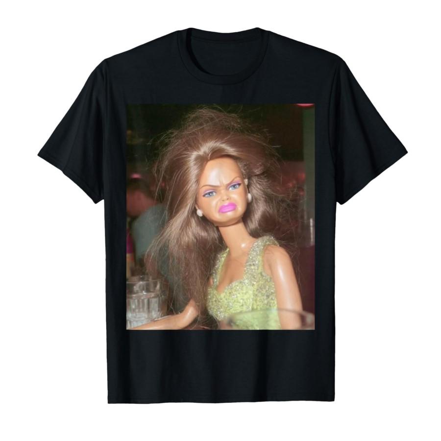 Funny Disgusting Doll face Meme Hilarious Sarcastic Gift T-shirt For Men Women 100% Cotton T Shirts Short Sleeve Tops 0225-1 ... S