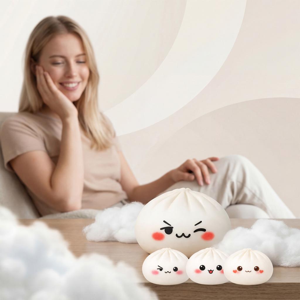 Large Dumpling Stress White Cute Toys Dumplings Anxiety Soft Decompression Dough Bun Sensory Toy For Anxiety Relief Adults&Kids