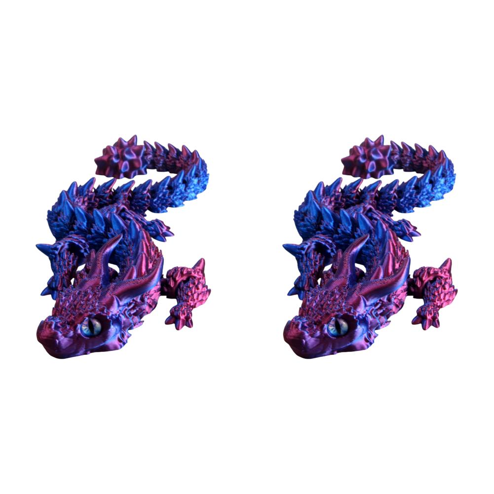 3D Printed Articulated Simulation Dragon Toy Poseable Dragon Ornament (Red)
