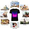 Cyber Neon Cloud Silhouette Print Top Trendy Street Style Loose Casual Unisex T-Shirt Pure Cotton T-shirt