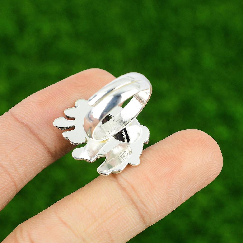 Gift For Her Natural Star Amethyst Multi Stone Adjustable Ring 925 Silver