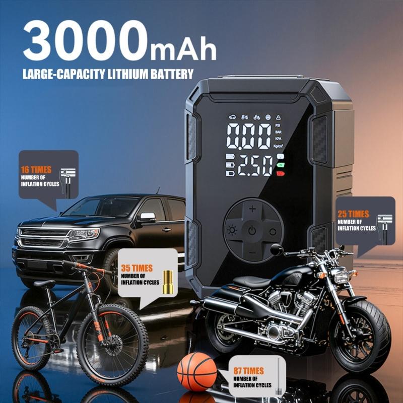 Powerful Portable Air Compressor Pump Digital Tire Inflator For Car Tires Bikes Balls With LCD Display And Type C Charging