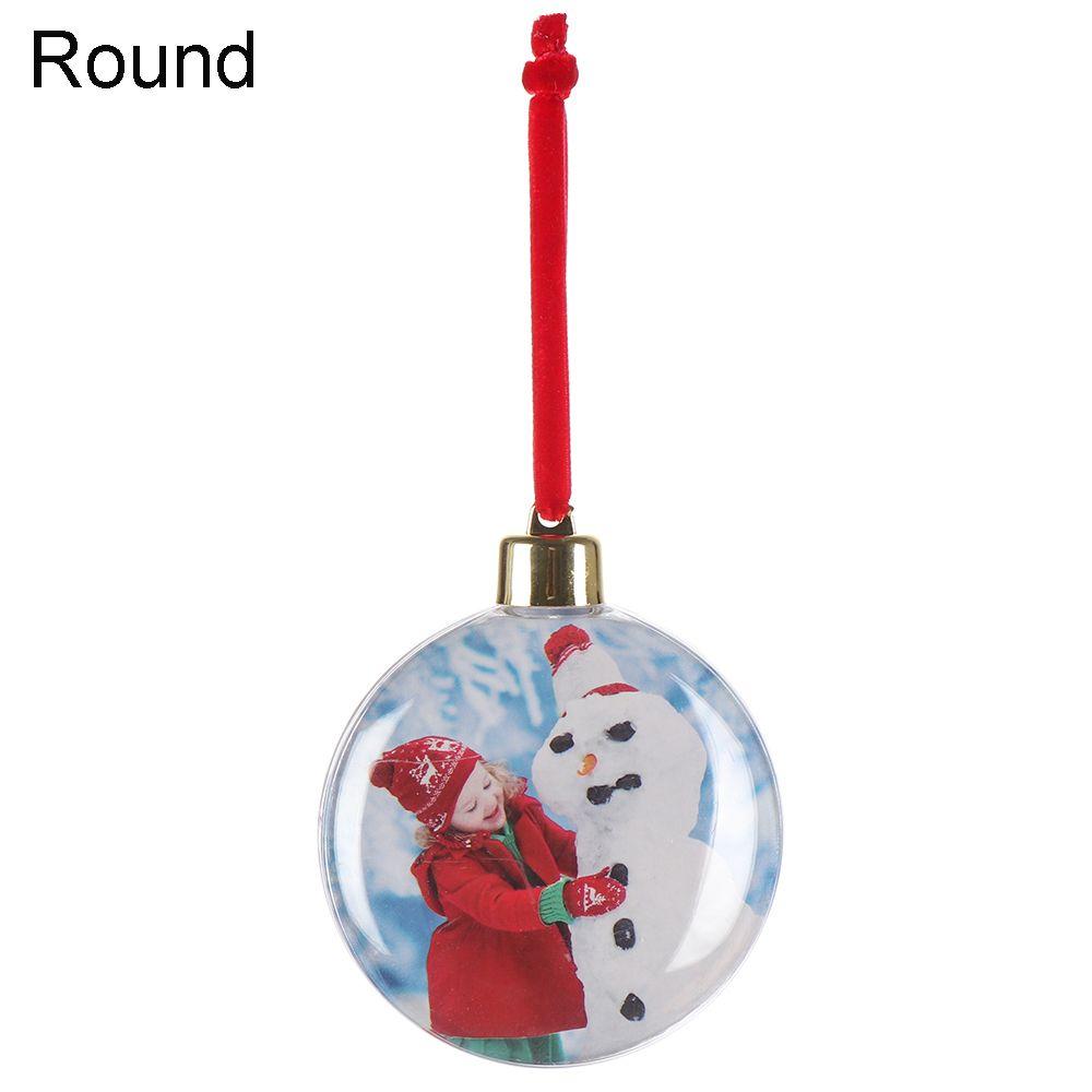 Hanging Home Decor Picture Frame Pendant Photo Christmas Ball Xmas Tree Ornaments Photograph Holder