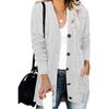 Women's V-Neck Button Front Knitted Cardigan with Pockets, Casual Long Sleeve Open Front Sweater (12 Colors)