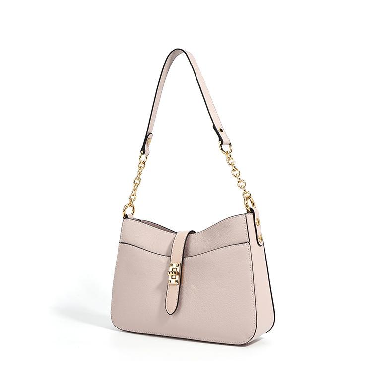 

Кожаная сумка под мышкой, простая и универсальная для поездок на работу, высококачественная кожаная одноплечевая сумка-кроссбоди, весенняя сумка-цепочка розовый