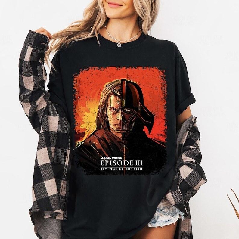 Vintage Anakin Skywalker Revenge of the Sith 20th Shirt Star Wars Day T-Shirt S