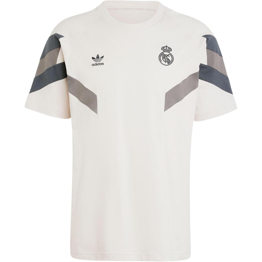 Adidas Originals Real Madrid T-Shirt Crew Neck Casual Sports Short Sleeve Men Tops Dark-Heather-Gray IM7467