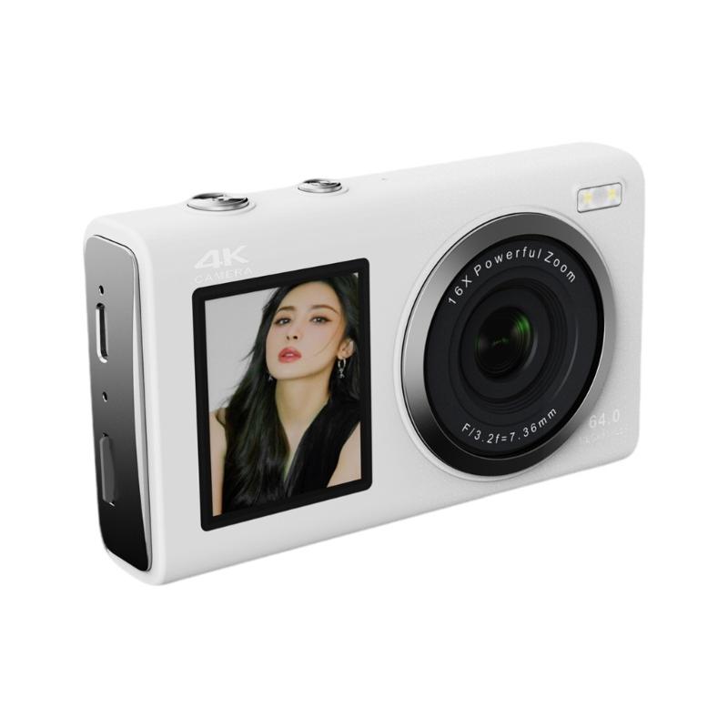 Double Screen 4K Digital Camera With 80MP Auto Focuses for Teens Beginner Youth Photography Portable Design