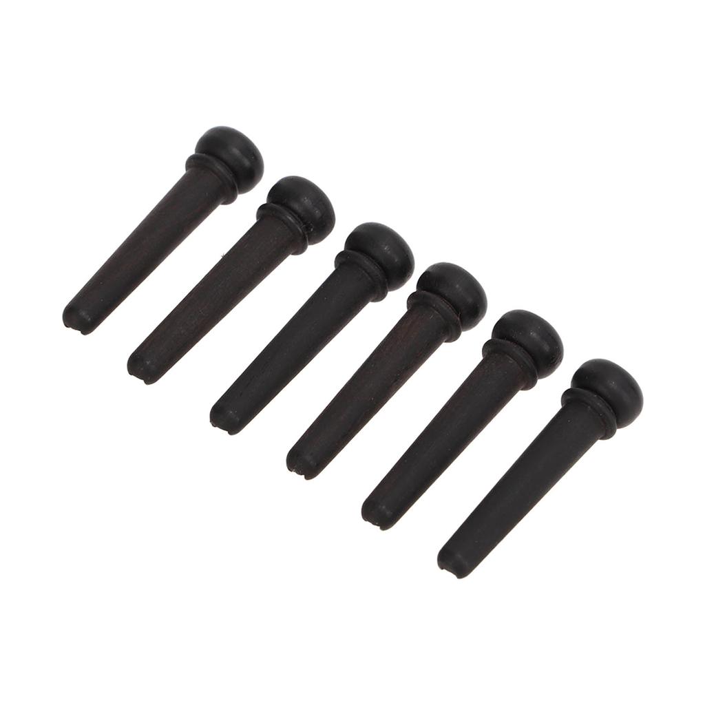 6stk Gitarbroklynger Sort Wood Bridges Pins Gitarer Reservedeler Tilbehør