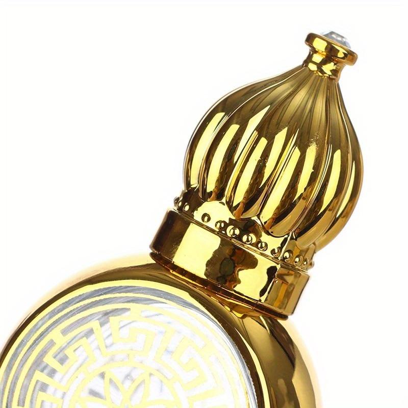 10ml Mini Portabil Călătorie Galvanizat Sculptat Sticlă Sticlă Golă Sticlă cu Roll-On pentru Uleiuri Esențiale Formă Coroană Aurie Îmbuteliere Parfum