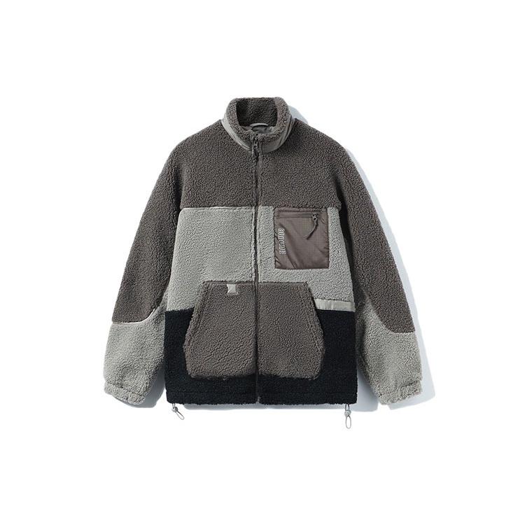 Li-Ning BadFive Logo Color Block Polar Fleece Jacket Grey Men s AFDR703-5 M