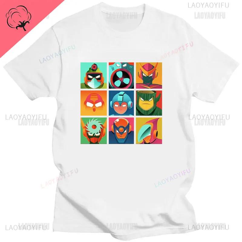 Official Megaman Player Select Men'S T-Shirt Mega Man Video Game Men Printed Tee Fashion Summer Cotton Casual Men'S Gift T Shirt