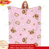 Rilakkuma Cartoon Flannel Blanket Super Warm Throw Blanket for Couch Chair Decorative Print Bedspread Sofa Bed Cover