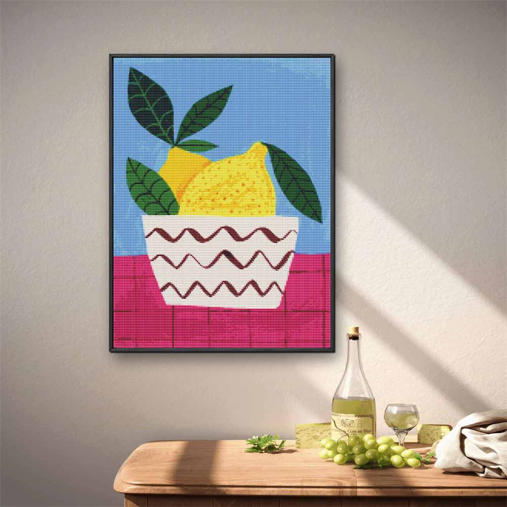 Diamond Art Kit for Beginners Lemon Full Drill 5D Rhinestone Painting Relaxing Hobby Craft Home Decoration Wall Decor Modern
