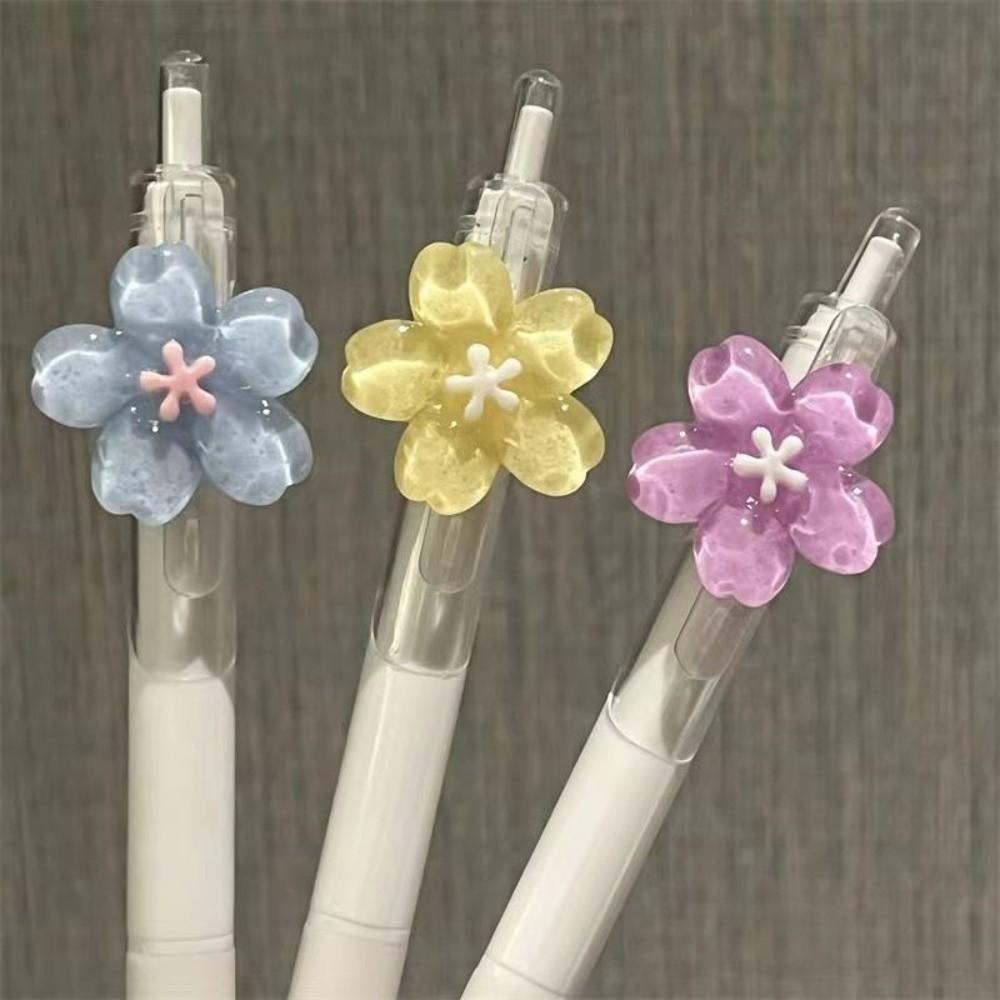 0.5mm Tulip Writing Pens Flower Ballpoint Pen Writing Smoothly Black Press Pen Student