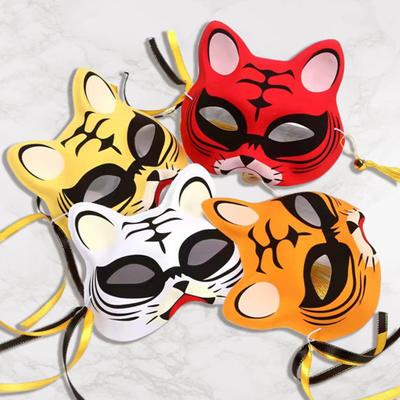 Half Head Masque Breathable Detailed Halloween Supplies Japanese Style Tiger Masque