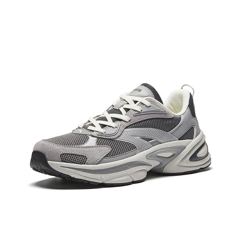 Anta Ta801 Sports Comfortable Non-Slip Wear-Resistant Breathable Low-Top Casual Shoes Men Sneaker Gray Silver 912518803-1