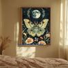 Ethereal Green Witch Ethereal Luna Moth Mystical Forest Witches Moon Poster Canvas Painting Wall Pictures Home Living Room Decor