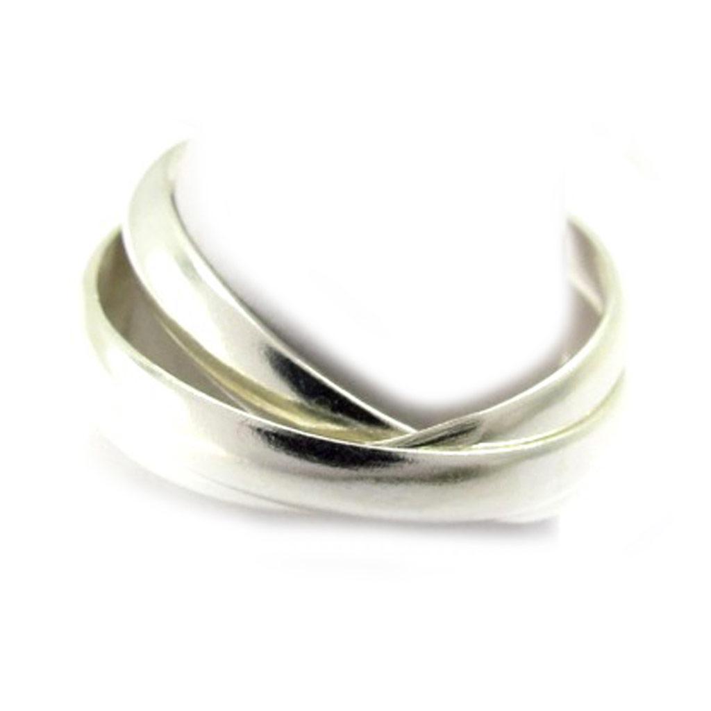 Silver Wedding Band 'Trio' Silver - 3 Mm