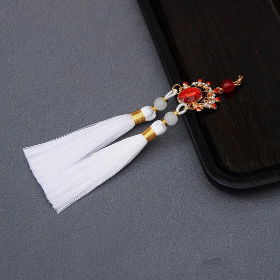 Tassel Pendant Facial Makeup Opera Car Decoration Hanging Accessories with Imitation Pearls Decor Hanfu Decoration
