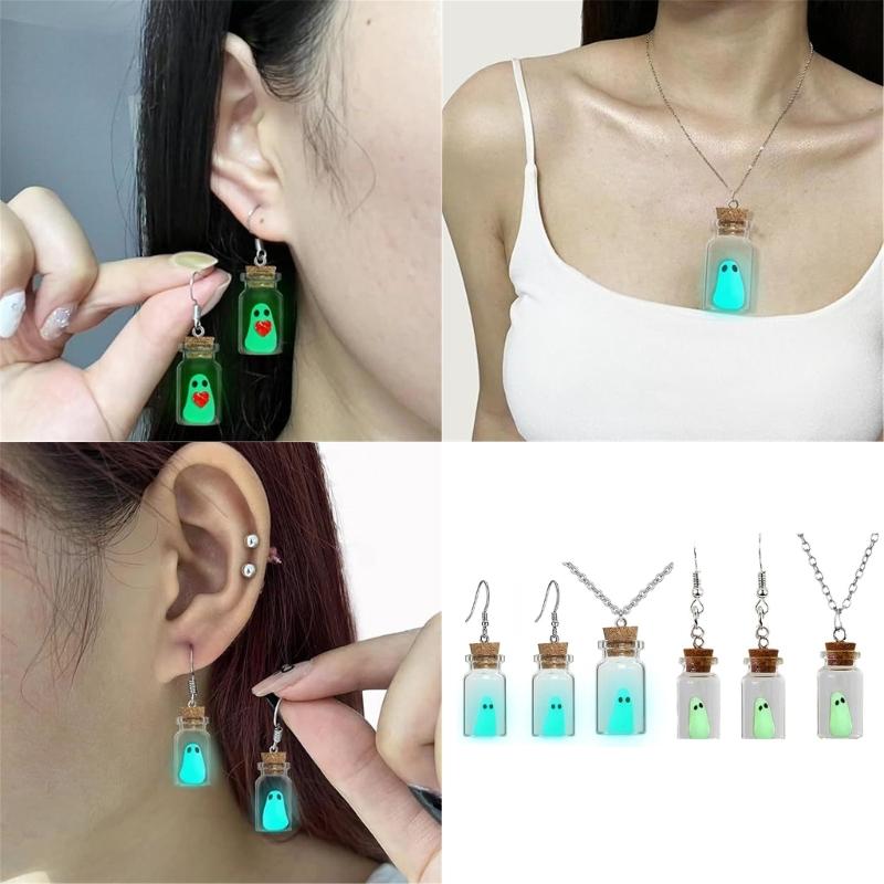Fashionable Halloween Earrings Glowing in Dark Fashion Accessory Portable for Special Occasions Stylish Outfits