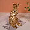 Yousheng Bunny Decoration Rattan Effect Resin Candle Holder Imitation Rattan Texture Easter Bunny Ornament Resin Figurine Home Table