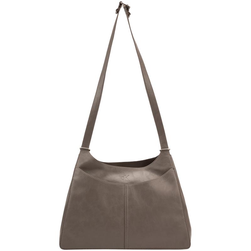 Calvin Klein Casual commuting simple letter embossed large capacity handbag synthetic material shoulder bag women s taupe NZ8-taupe серый