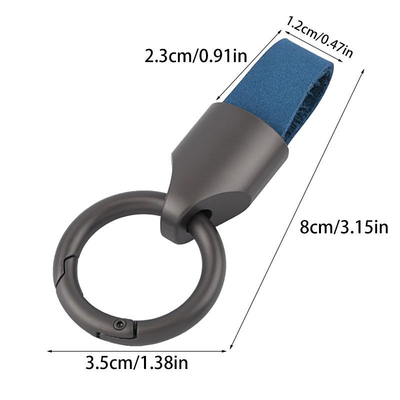 1PC Keychain Car Pendant Outdoor Ring Creativity Ring Key Rings Metal Cowhide Solid Color Frosted Gift