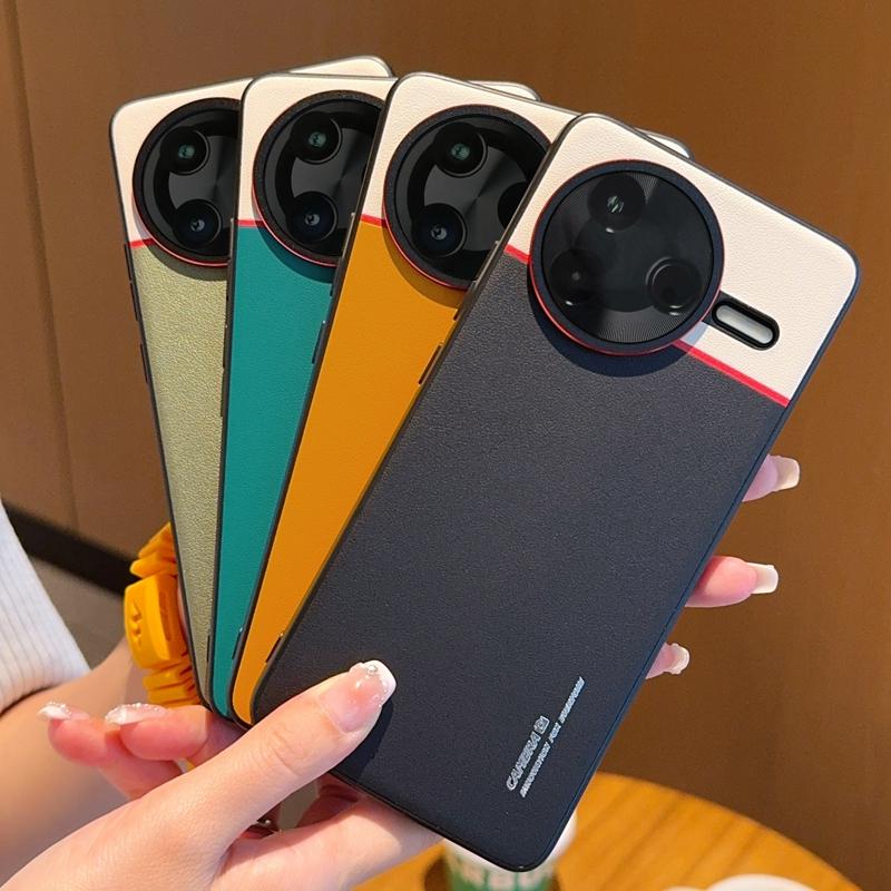 Case For Xiaomi Redmi POCO F7 Pro & POCO F7 Ultra Contrast Color Matte Leather Raised Lens Protection Soft Phone Grip Back Cover