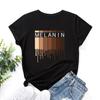 Summer Women's MELANIN Printed Cotton Loose Round Neck Short Sleeved T-Shirts Women’s