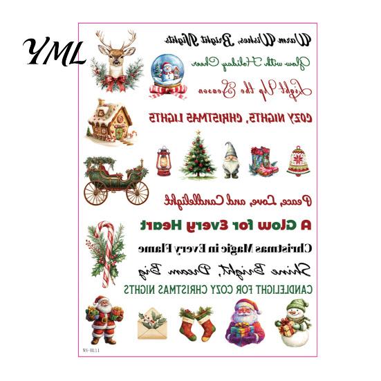 Holiday Crafting Accessories Christmas Candle Transfer Stickers, DIY Craft Supplies, Waterproof Water Decals for Candles Decorative Making And Festive