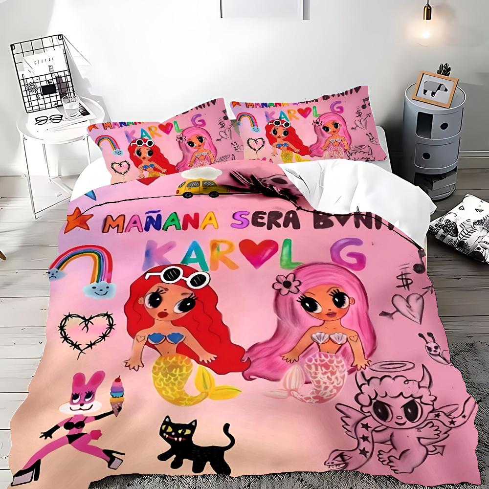 Mode Manana Sera Bonito Karol G Bettwäsche-Set mit Bettbezug und Kissenbezügen für Erwachsene und Kinder Jungen und Mädchen Schlafzimmerdekoration Geschenke
