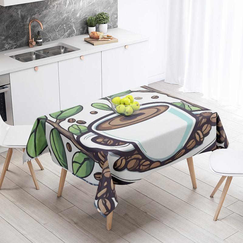 Abstract Art Food Illustration Tablecloth Oil-proof Tablecloth Waterproof Picnic Fabric Nordic Home Decoration
