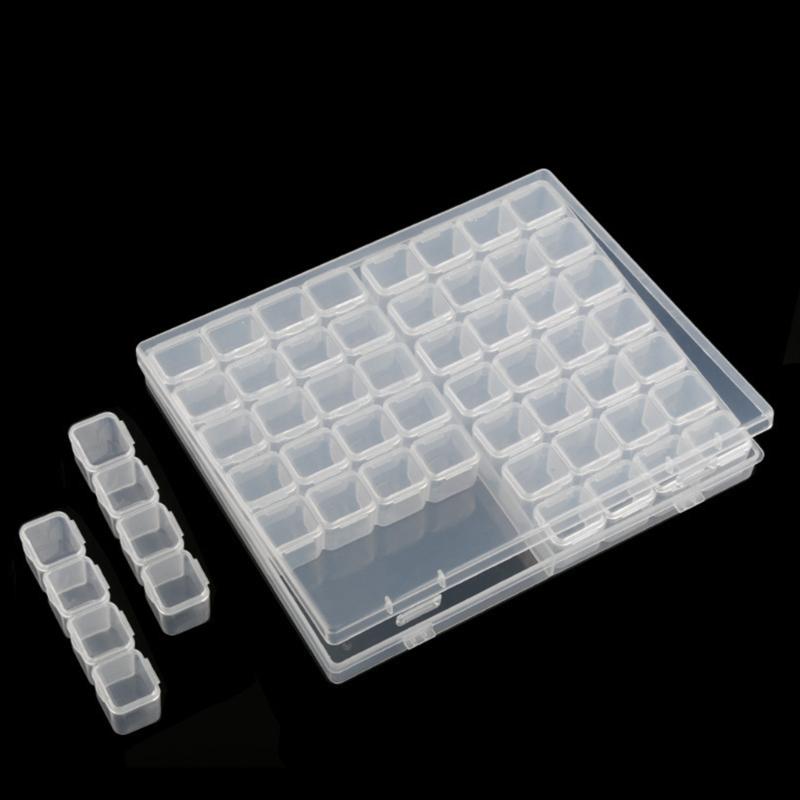 Practical 56 Grids Jewelry Organizer Box Independent for Rhinestone Crystal Bead Organizer Container Small Parts Storage