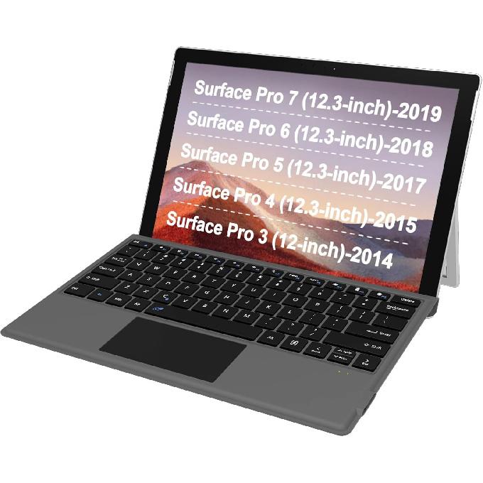 Arteck Microsoft Surface Pro Type Cover, Ultra-Slim Portable Bluetooth Wireless Keyboard with Touchpad Built-in Rechargeable Battery