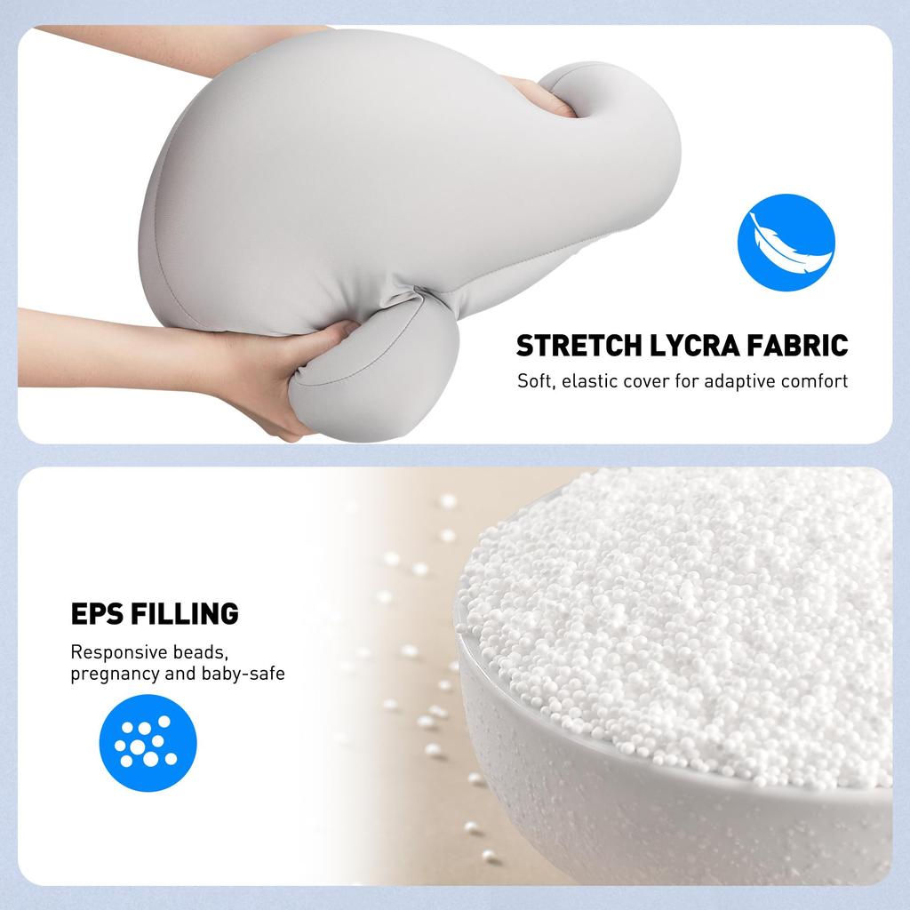 AboveTek Tablet Pillow Stand iPad Pillow Holder for Lap with Soft Bean Bag Multiple Angle Adjustable iPad Bed Holder Compatible with Inch Phones for