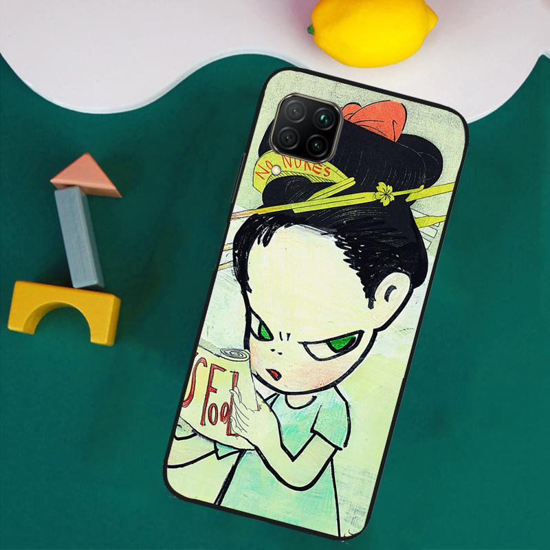 

Cartoon Aesthetic Yoshitomo Nara For Huawei Nova Y73 Y72 Y70 Y90 Y60 Y61 Y91 12s 12i 11i 8i 9 10 SE P40 Lite P30 P60 Pro Case Huawei P60 Pro