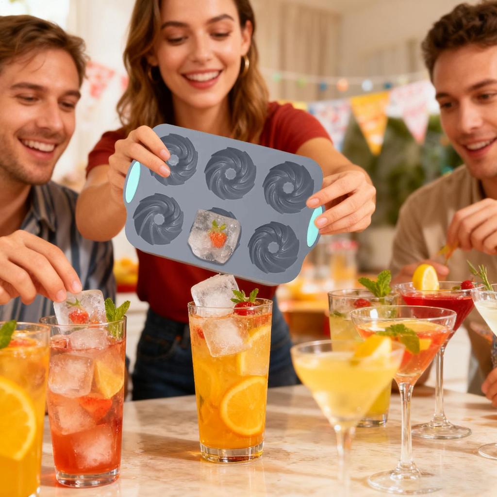 Ice Mold Silicone Molds 6 Cavity Baking Mould Tray DIY Baking Tool For Chocolate Cake Dessert Donut/Cyclone/Pumpkin Baking Pan