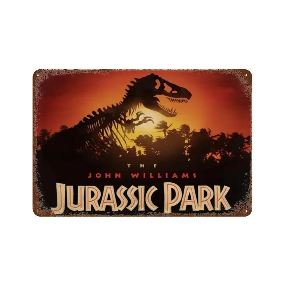 Jurassic Park Dinosaur Science Fiction Movie Sign Decor Metal Plate Poster Vintage Tin Sign Garage Man Cave Plaque Decoration
