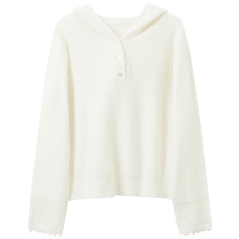 Sancai Plus Size Hooded Knit Pullover Sweater