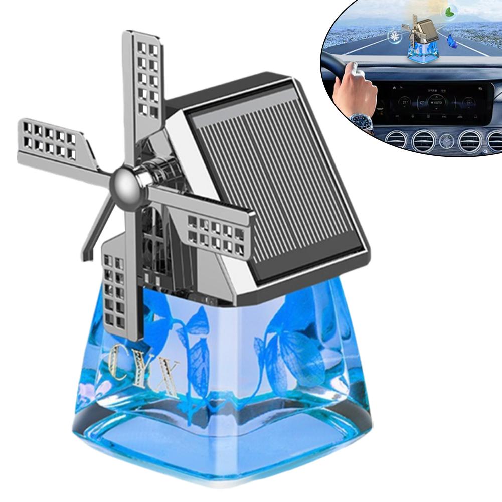 Solar Powered Auto Windmill Car Aroma Perfume Air Freshener Cute Rotating Diffuser Aromatherapy Interior Decoration Gift