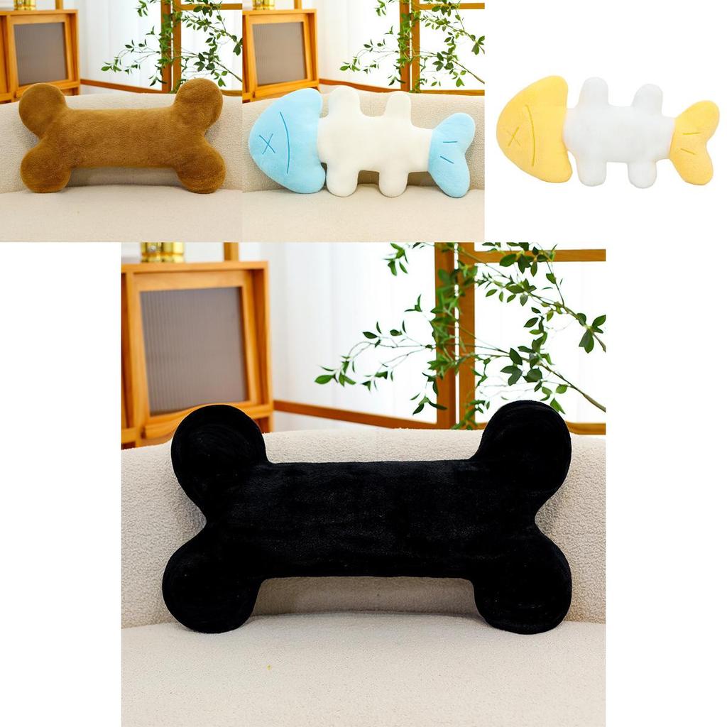 Plush Fish Bone Pillow With Soft Pp Cotton Filling For Kids And Adults