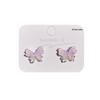 Purple Gradient Crystal Butterfly Earrings - High-End Silver Needle Design for Women