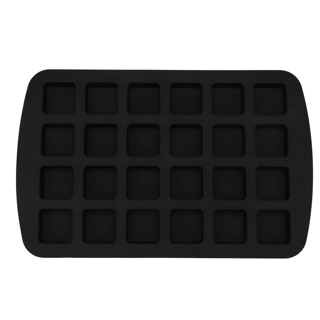 Cake Make 24-Cavity Silicone Squares Baking  Chocolate  Bakeware чёрный