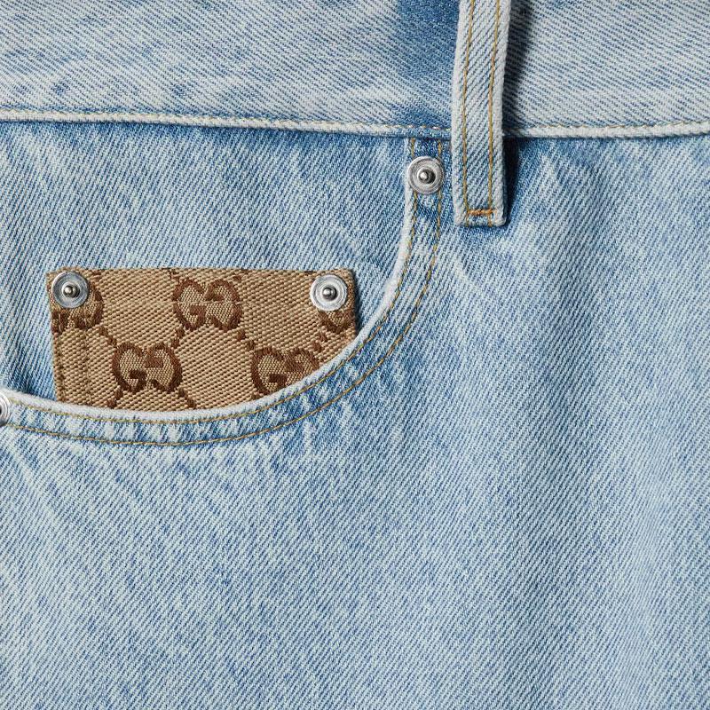 Gucci Gg Insert Washed Denim Jeans 835219-XDDCY-4452